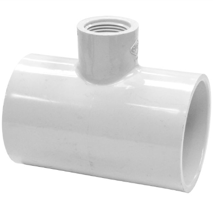 Westlake Pipe & Fittings 2" x 2" x .75" White Slip x Slip x FPT SCH40 Reducing Tee